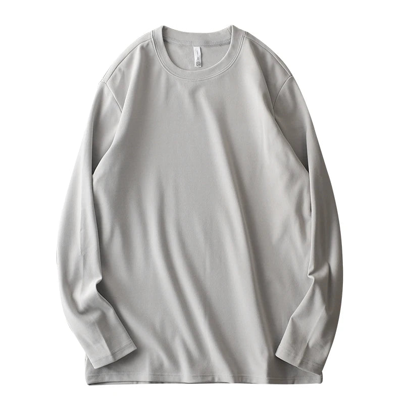 DUKEEN Dralon Shirt for Men Long-Sleeved Bluse Thickened Thermal Underwear Top 350G Heavyweight T-Shirt Winter Men's Clothing