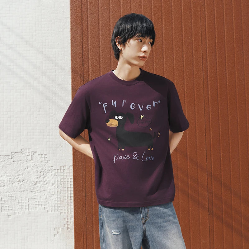 Semir Unisex Tshirt 2026 Pattern Printed Knitted Loose Crew Neck Daily Casual Style Soft Comfortable