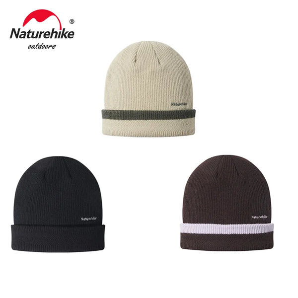 Naturehike Wide-brimmed Wool Knitted Hat Unisex Outdoor Winter Warm Hiking Mountaineering Riding Men Women Anti-static Windproof