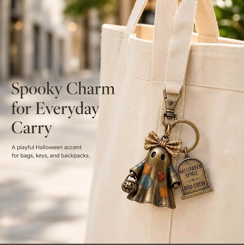 Halloween Spirit Boo Crew Ghost Keychain for Halloween Party Supplies Customizable Design Durable Keychains for Adults