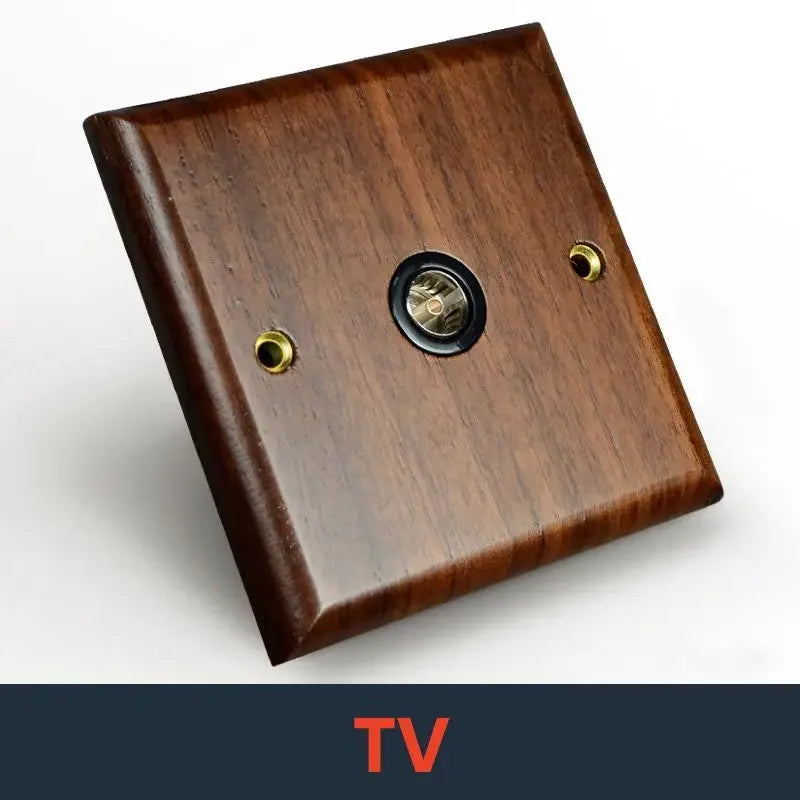 Retro Uk 13A Wall 2gang2way Light Switch,antique Villa High Power USB C Fast Charging Solid Wood Socket,home Speed Dimming Panel