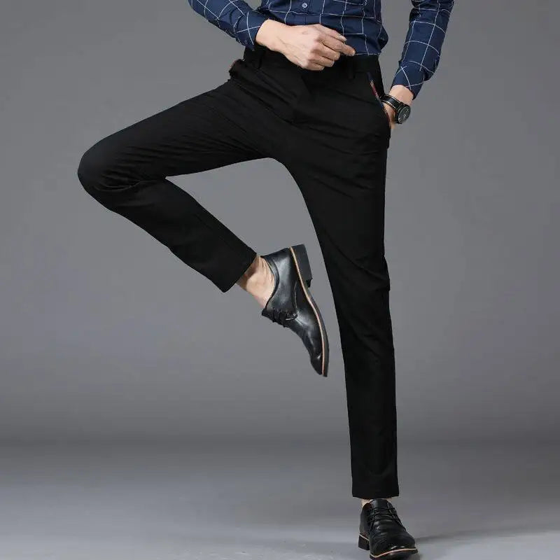 2026 New Men's Black Stretch Pants, Blue Fashion Casual Trousers, Asian Size 28-38, 2025 New Slim Pant