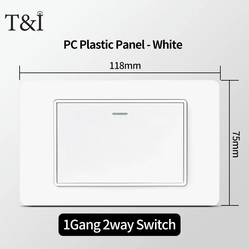 T&I 118  PC plastic panel  socket: USB Type-C, Italian switch , Chilean outlet, very suitable for residential and office spaces