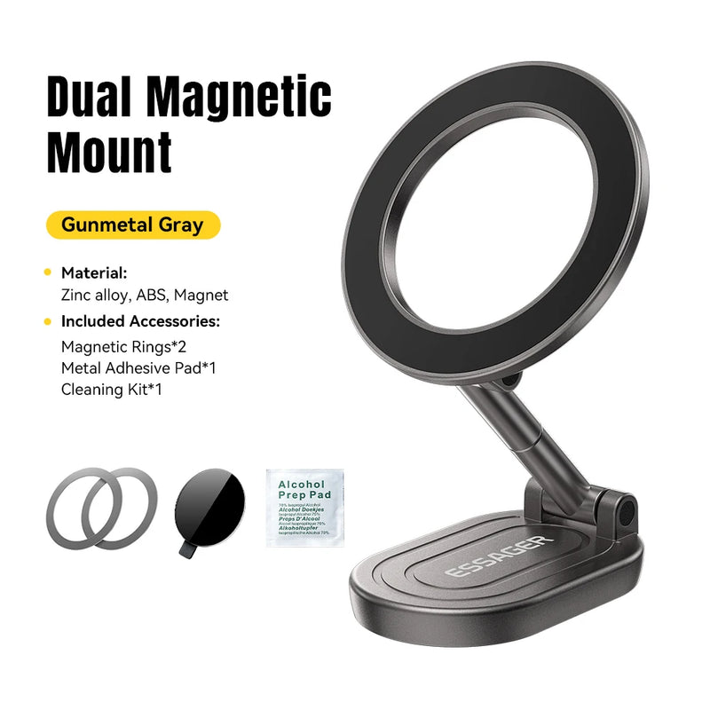 Essager Double-Sided Magnetic Phone Holder Portable Foldable Phone Stand For Magsafe iPhone Xiaomi Samsung Desktop Phone Holder