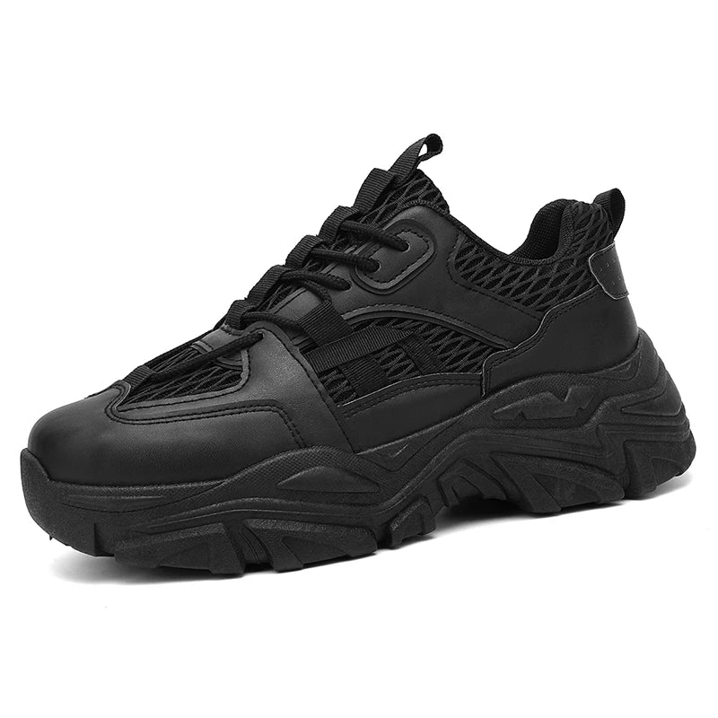 Men's Thick sole casual sneakers summer new soft-sole anti-slip breathable lightweight running shoes student speed sports shoes