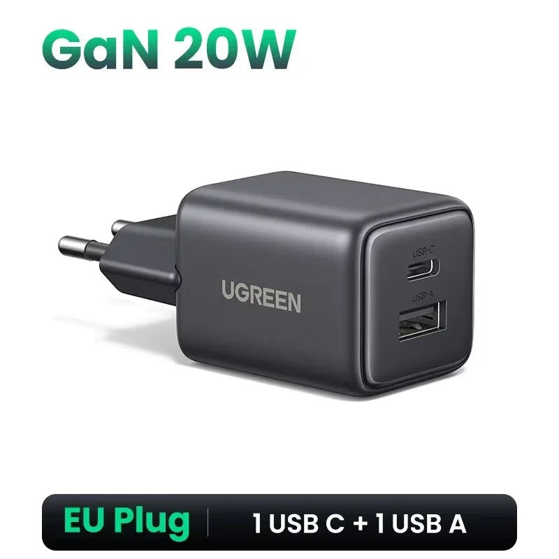 UGREEN 45W/30W/25W/20W GaN Charger PD3.0 PPS QC3.0 USB C Fast Charger For Samsung S26 iPhone 18 17 16 Pro Max iPad Xiaomi Tablet