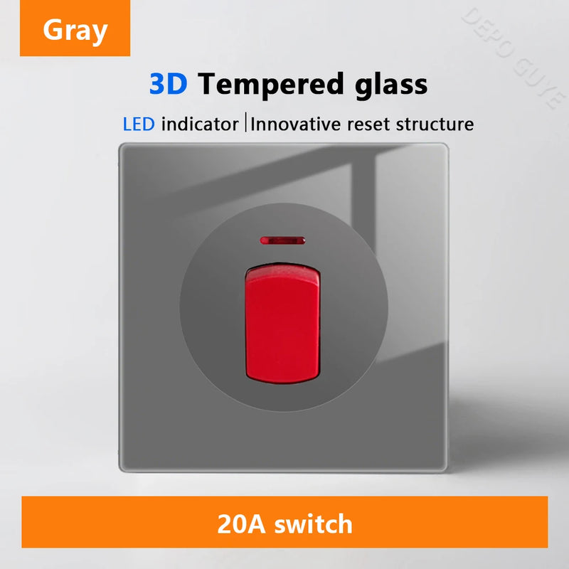 Wall Light Switch Panel LED Indicator UK EU FR Universal USB C Electrical Socket Piano Key Self-reset Wall Switches TV Computer