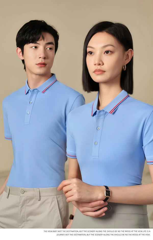 Antibacterial high-end casual business 210g Polo shirt, collar T-shirt, company Logo printed, sales staff uniform, customizable