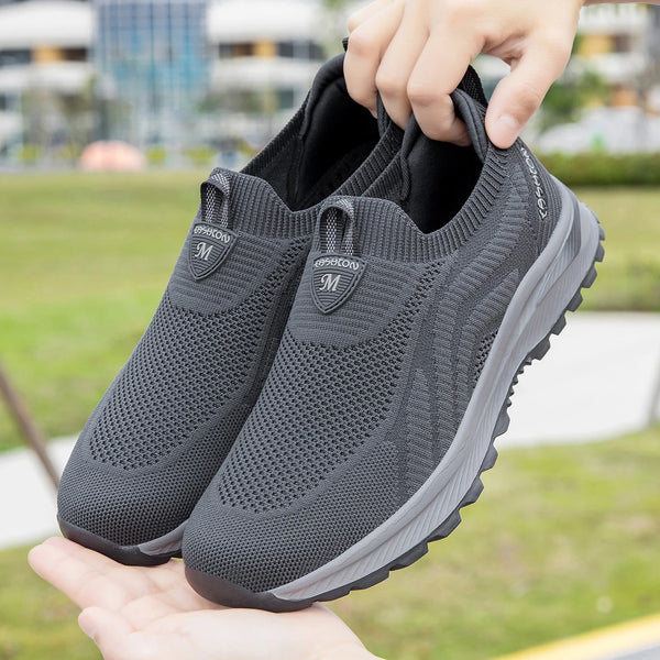 Slip on Walking Shoes for Men Women Breathable Mesh Sneakers Lightweight Non-Slip Casual Athletic Sports Shoes for Elderly