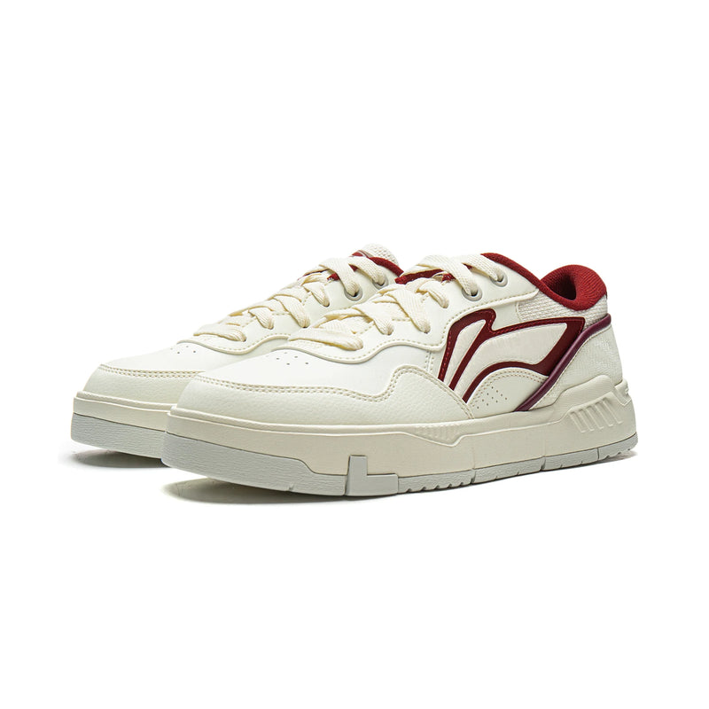 ស្បែកជើង Li-Ning ស្ត្រី COMMON 80S របៀបរស់នៅ ខ្នើយពីរ ទន់ ងើបឡើងវិញ មានផាសុកភាព ស្បែកជើងប៉ាតា LiNing បុរាណ ធម្មតា AGCW120