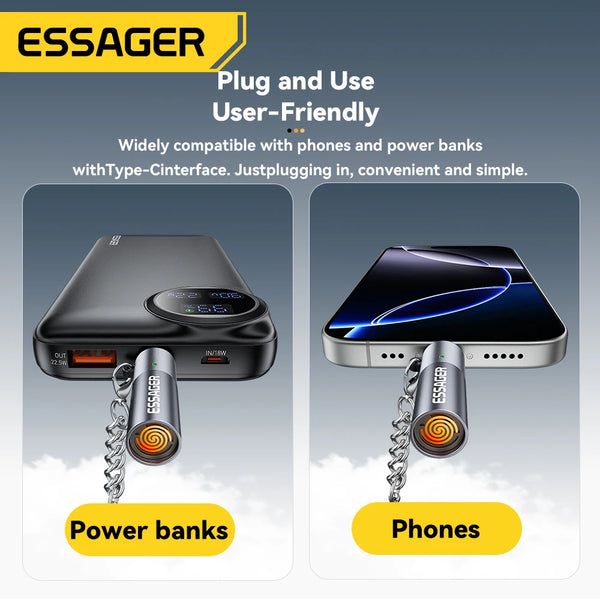 Essager TypeC Mini Cigarette Lighter Tungsten Wire Blowing Safety and Energy Saving Without Charging Can Be Carried On The Plane