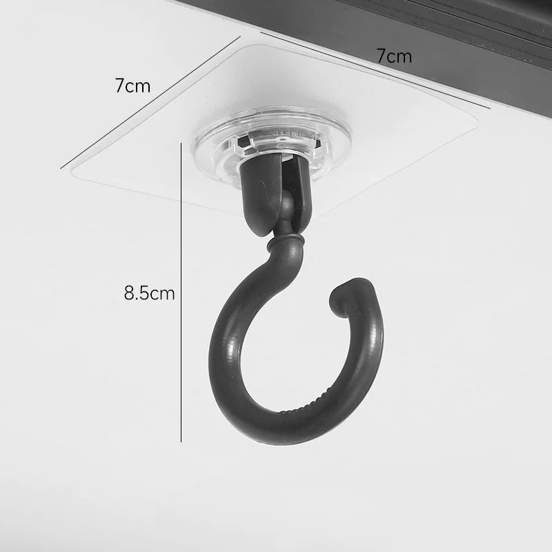 2pcs 360°Rotatable Ceiling Wall Hook, Self-adhesive Wall Hooks, Ceiling Hanging Hook for Dome Bed Canopy Netting Mosquit.