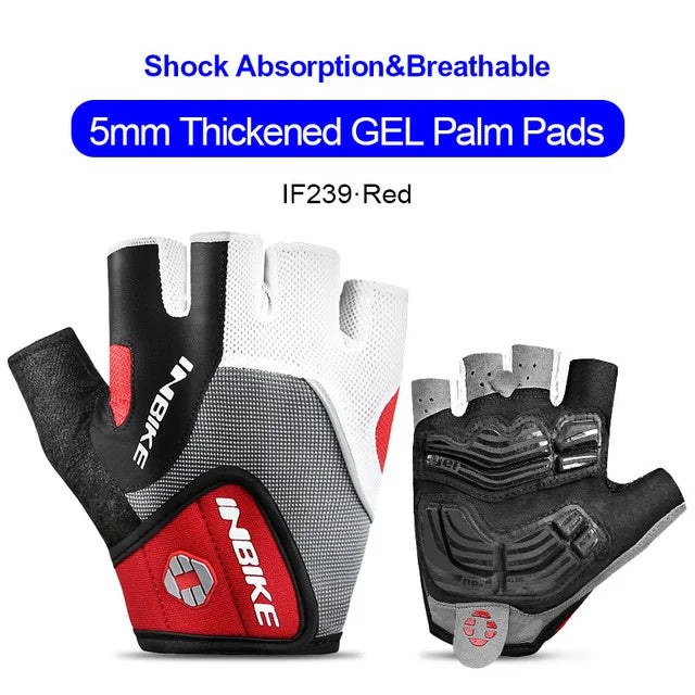 INBIKE Summer Cycling Gloves Half Finger Gel Sport Gloves for Men Women Road Biking Bicycle Gym Fitness Gloves MTB Gloves IF239