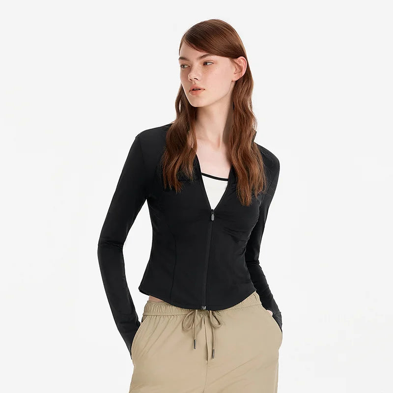 Semir Womens UV Jacket 2026 Short Cool Feeling Stand Collar Tops Slim Fit Outdoor Casual Style Soft Comfortable Daily Wear