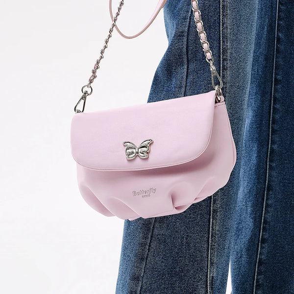 Semir Bag Dumpling Bag Women 2024 New Fashion Butterfly Shoulder Bag Delicate Small Pleated Crossbody Bag Women Bag