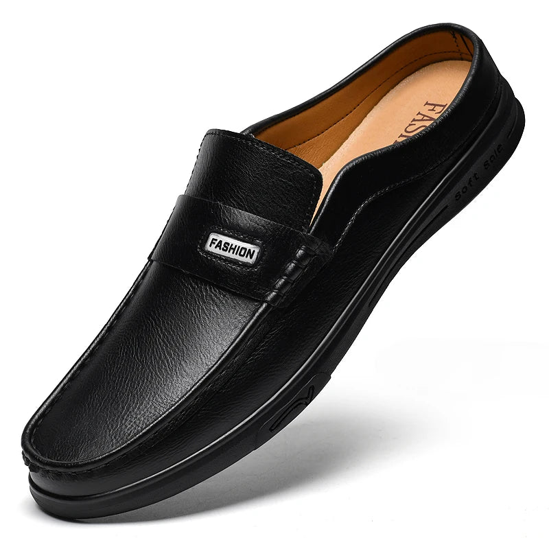Italian Designer Half Shoes for Men Mules Loafers Mens Slip-ons Backless Flats Indoor Outdoor Comfortable Big SIze 49 50 51
