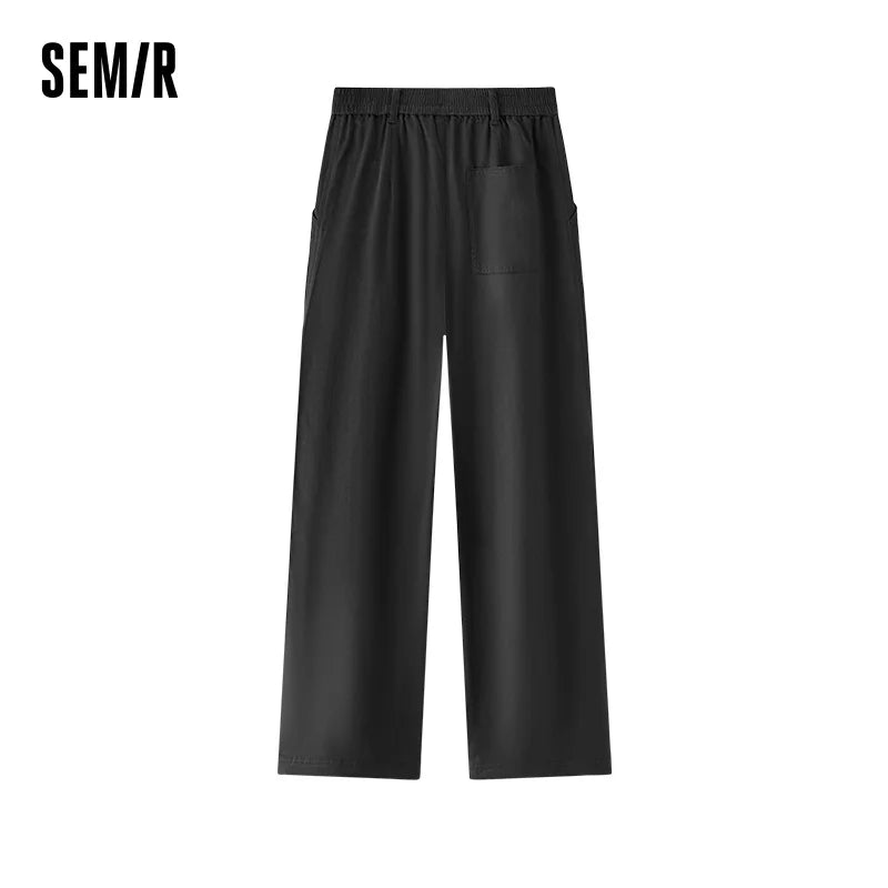 Semir WideLeg Pants Soft Texture ElasticWaist Women Spring Casual Fashion Trend StreetStyle Outdoor Workwear Comfortable New