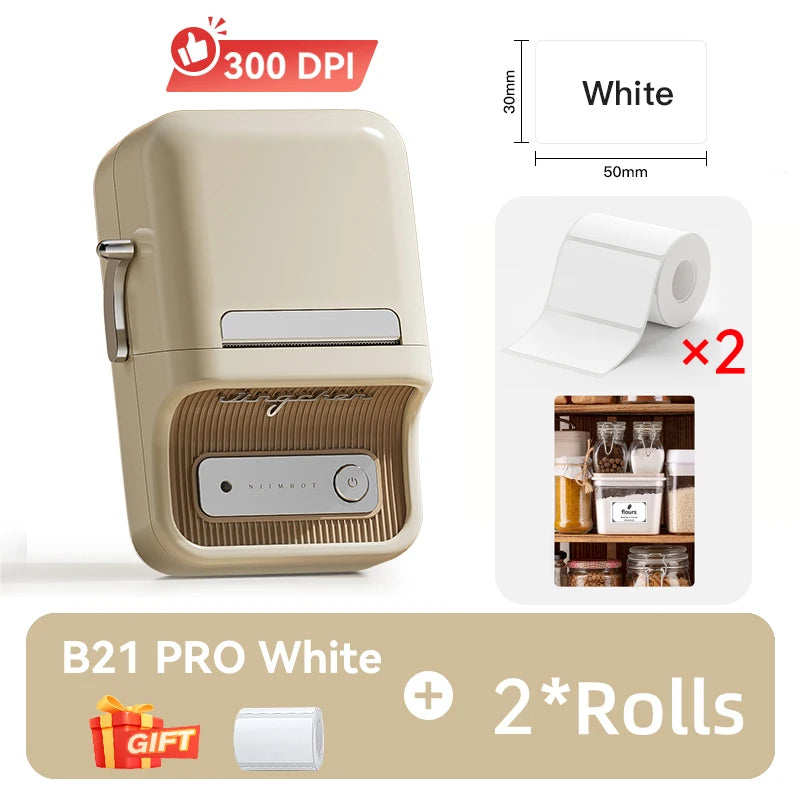 NiiMbot B21 B21 PRO Bluetooth Adhesive Label Printers Mini Thermal Printer Wireless Barcode Label Maker for Office Clothing