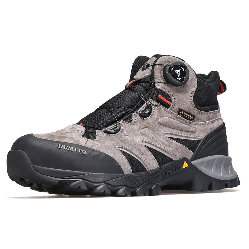 HUMTTO Leather Boots for Men Luxury Designer Hiking Shoes Outdoor Climbing Trekking Sneakers Mens Sports Waterproof Ankle Boots