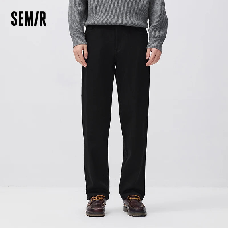ខោខូវប៊យ Semir សម្រាប់បុរស រាងធម្មតា ជើងត្រង់ រចនាតិចតួចបំផុត ឆ្នាំ២០២៦ សម្លៀកបំពាក់ប្រចាំថ្ងៃរដូវរងាថ្មី រចនាប័ទ្មទីក្រុង ធម្មតា សម្លៀកបំពាក់ប្រចាំថ្ងៃ