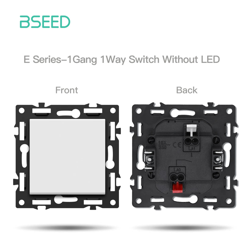 BSEED 1/2Gang Button Switch Function Part Glass Frame Only Light Switch DIY Part ST/TV/CAT6 Scoket Parts Free Combination