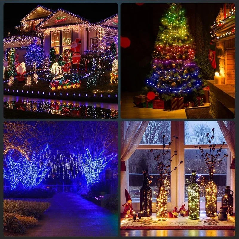 LED Fairy Light String Led Wire String Light Bluetooth APP Remote Control PVC Wire Dream Color Light Garden Party Wedding Decor