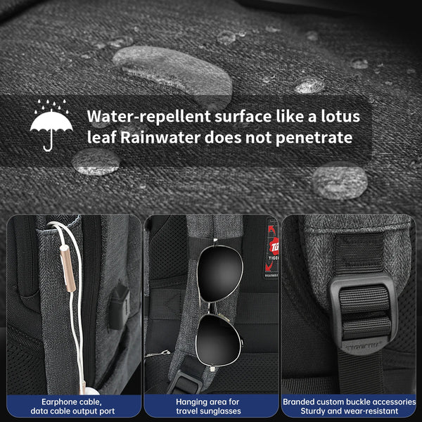 Tigernu Business Laptop Backpack Anti Theft Water Repellent USB Charging For Business Travel Daily Commute