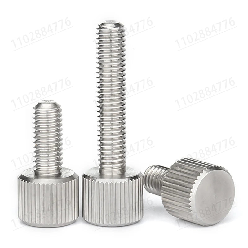 2/5Pcs M2 M2.5 M3 M4 M5 M6 M8 304 Stainless Steel Thumb Screw Plain Flat Type Metric Knurled Head Maunal Adjustment Bolt 5-30mm