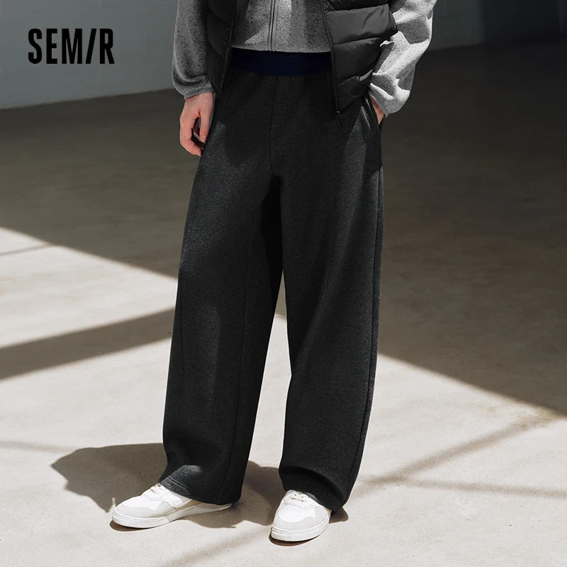 ខោបុរស Semir ធម្មតាមានខ្សែចង រលុង ជើងកោង កម្ដៅក្តៅ រដូវរងាថ្មី 2026 ស្លៀកប្រចាំថ្ងៃ រចនាប័ទ្មធម្មតាក្នុងទីក្រុង
