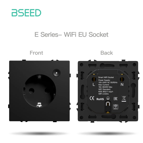 ម៉ូឌុលប្តូរប៊ូតុង WIFI BSEED 1/2/3/4Gang ប្តូរភ្លើងឆ្លាតវៃ DIY ផ្នែកស៊ុមប្លាស្ទិក គ្រឿងបន្លាស់រន្ធឆ្លាតវៃ Tuya Smart Life