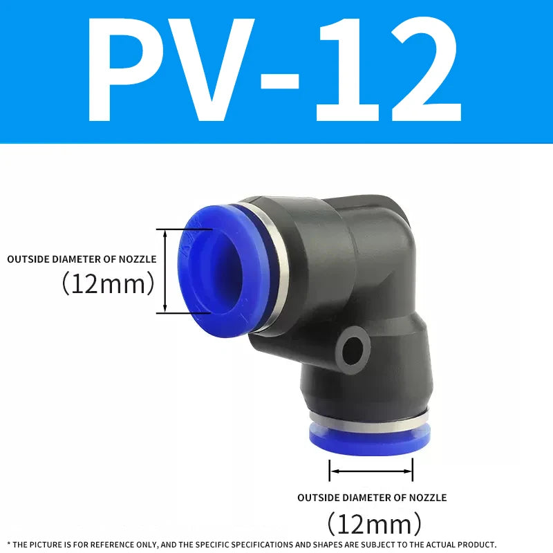 50/100/500/1000 Pcs Pneumatic Quick-Plug Connector PV-4/6/8/10/12/14/16 Right-Angle Elbow Connection Air Pressure PU Trachea