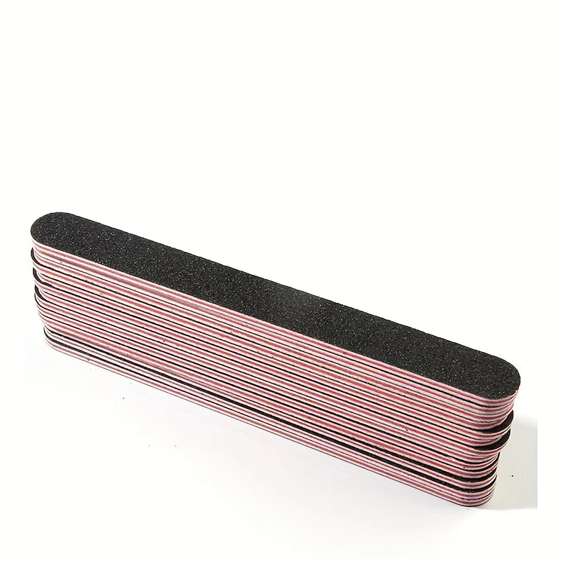 5/10/20pcs Professional Double-Sided Nail File Set,Black Matte Board Manicure and Sanding Tools 100/180 Grit,Washable Dual-Sided