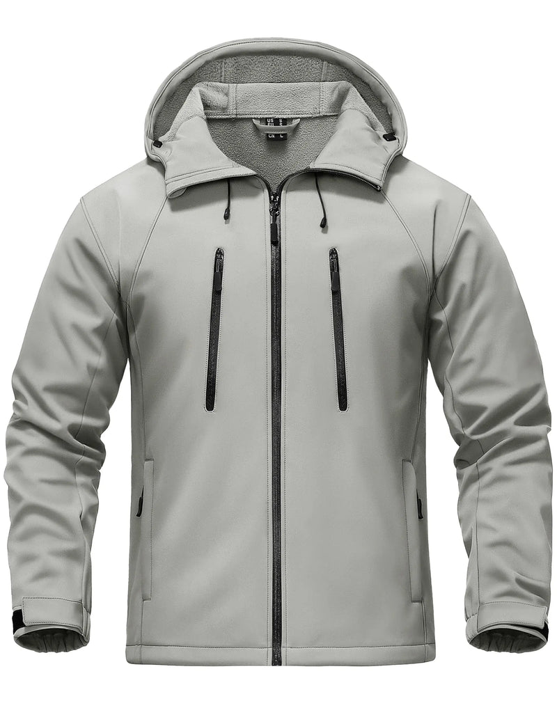 TACVASEN Men's Fleece Lined Softshell Jacket Waterproof Winter Tactical Coat Thermal Windproof Outdoor Hiking Daily Jacket