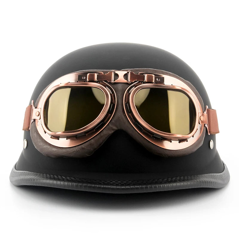 ABS material motorcycle helmet casco moto retro World War II German military helmet with goggles capacete