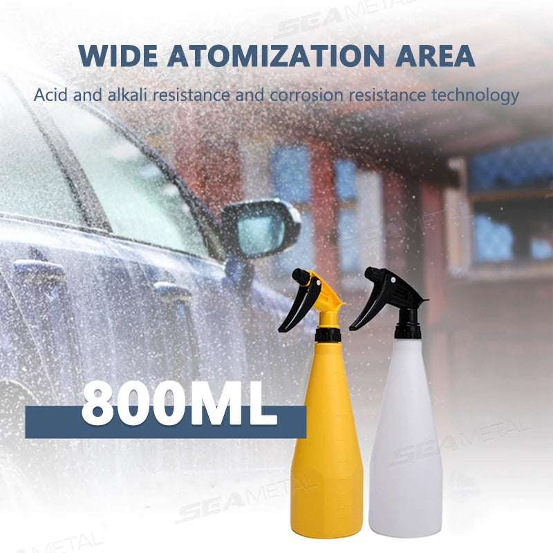 SEAMETAL 800ML Portable Spray Bottle Refillable Atomizer Multipurpose Car Washing Gardening Sprayer Acid and Alkali Resistant