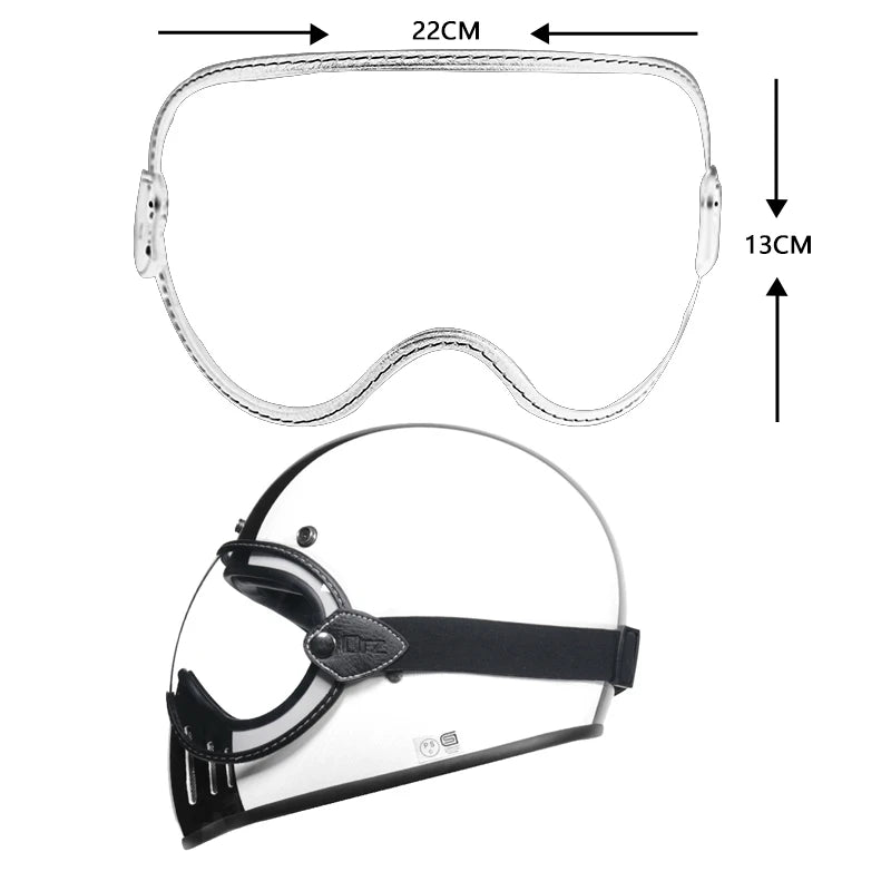 ORZ retro helmet goggles four 3/4 helmet bubble full face all season goggles motorcycle semi covered helmet lens
