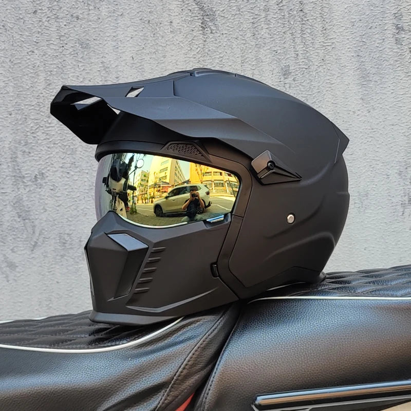 DOT  Certification ORZ Motorcycle Helmet Full Helmet ATV Downhill Motocross Capacete Men Detachable Chin Casco Moto For