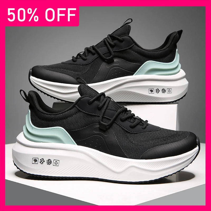 Mens Running Shoes 2026 New Breathe Cushioning Soft Bottom Anti Slip Round Outdoor Fitness Training Sneakers for Men