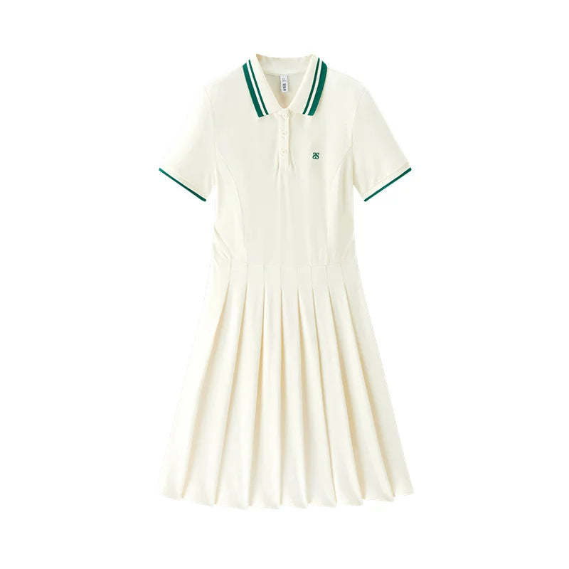 Semir Women Dress Color 2026 Block Polo Collar Letter Print Urban Casual Everyday Style Soft Comfortable Daily Wear Trendy