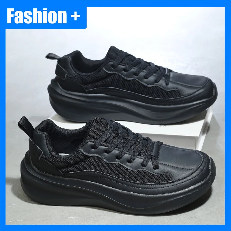 Unisex Sports Shoes Trendy Mesh Breathe Lightweight Versatile Outdoor Running Shoes Thick Sole Anti Slip Wide Last Fitness Shoes
