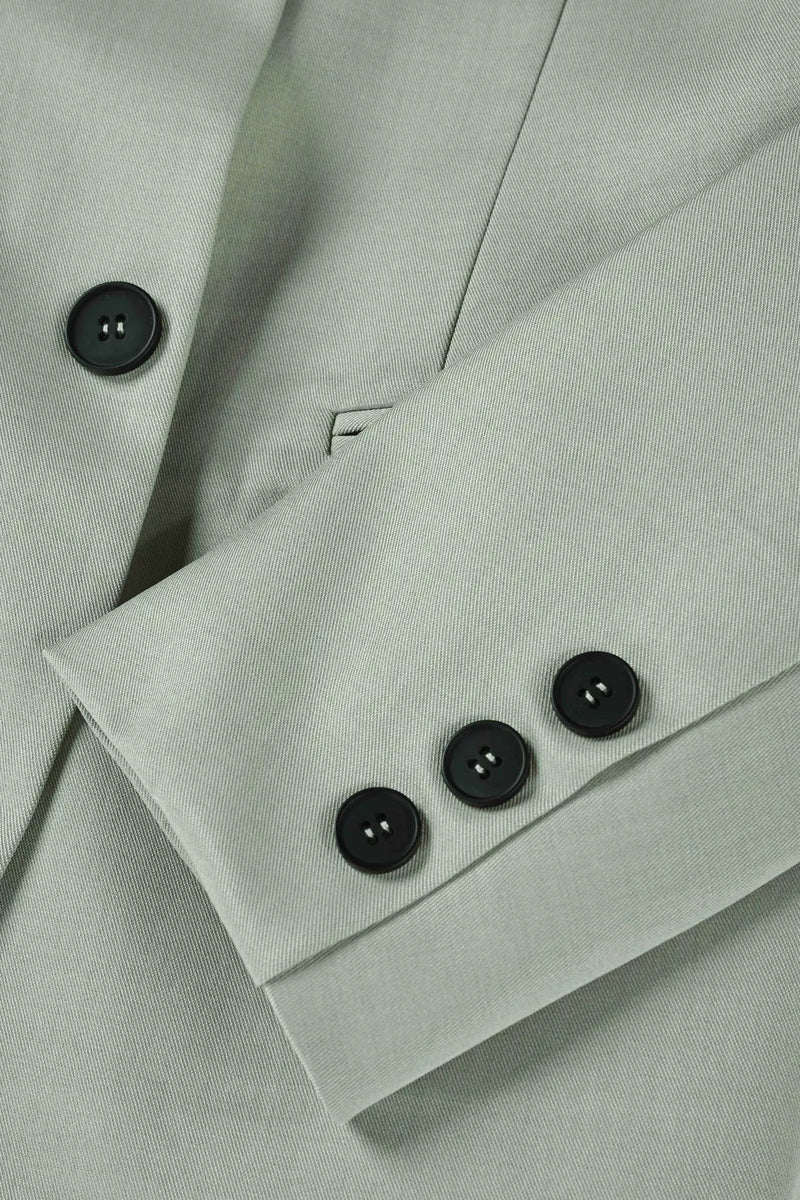 Men's Long-sleeve Suit Jackets for Fall, Green Business-casual Coat, and Formal Tops for Weddings and Parties.