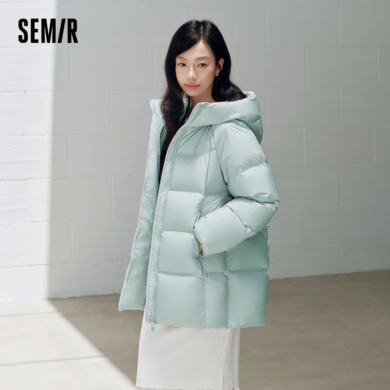 អាវក្រៅ Semir សម្រាប់នារី ការពារទឹក ការពារខ្យល់ កម្ដៅ ប្រឆាំងឋិតិវន្ត ៩០ ភាគរយ អាវក្រៅឆ្នាំ ២០២៦ សម្រាប់ពាក់ប្រចាំថ្ងៃរដូវរងាថ្មី
