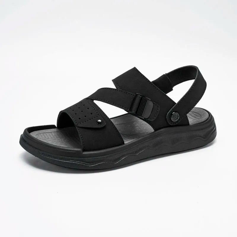 Summer Outdoor Retro Sandals Men Genuine Leather Sandals Beach Sandalias Hombre Verano Sandale Homme