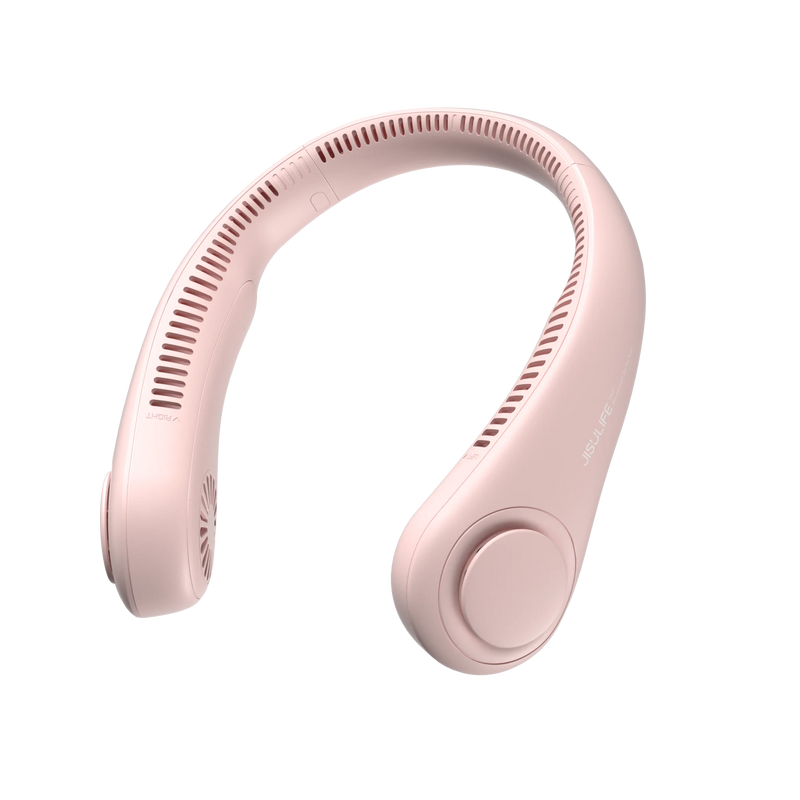 JISULIFE Portable Neck Fan, 4000 mAh Battery Rechargeable,5 Speeds Adjustable,Twistable Hands-Free Bladeless Neckband for Sports