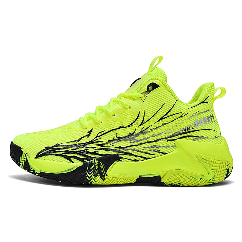 Men Basketball Shoes Flat Bottom Anti Slip Rebound Light Practical Sneakers Fashion Mesh Breathe Competitions Basketball Boots