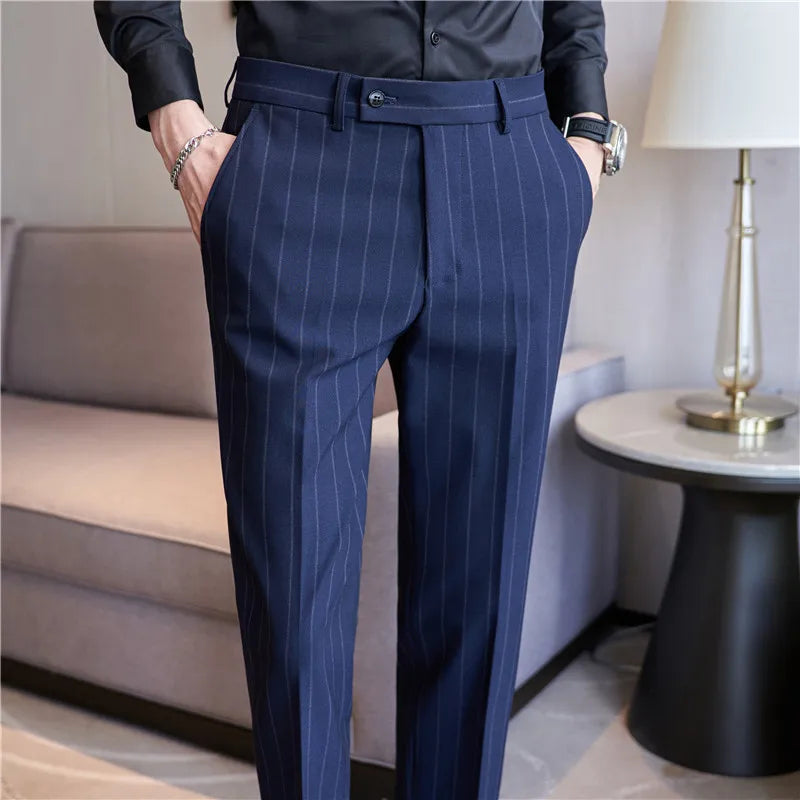 2026 Men's Winter Woolen Office Suit Pants, Slim British Style Wool Business Formal Dress Trousers, Asian Size 29-36, 2025 New