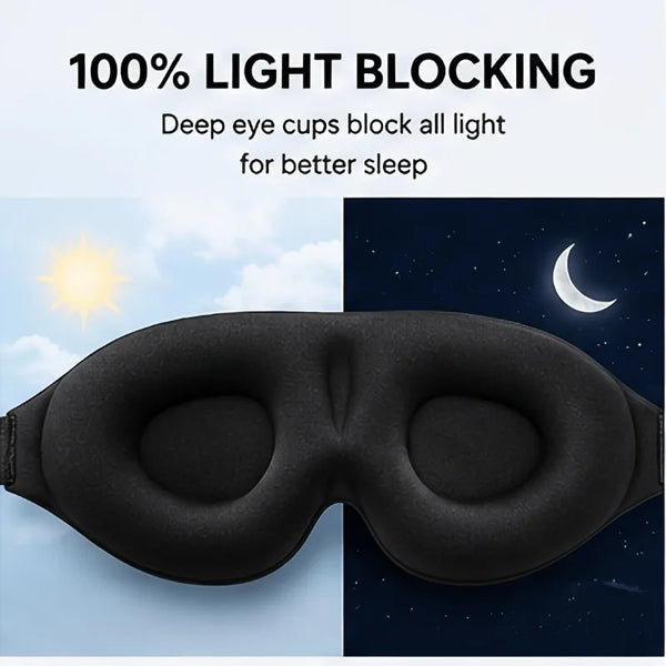 2pcs 3D full blackout sleep mask, Yoga Rest Sleep 3D Stereo Eye Mask No Nose Wing Style Travel Sleep Eye Mask