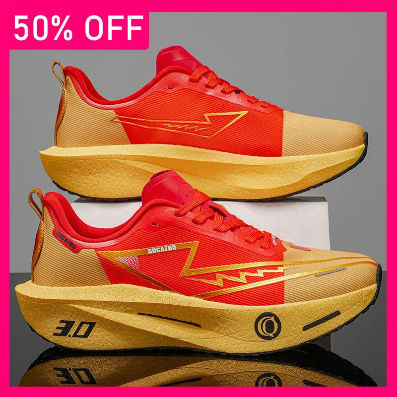 Unisex Sports Shoes Marathon Running Breathable Fashion Comfort Fitness Shoes Thick Soled Anti Slip Professional Training Shoes