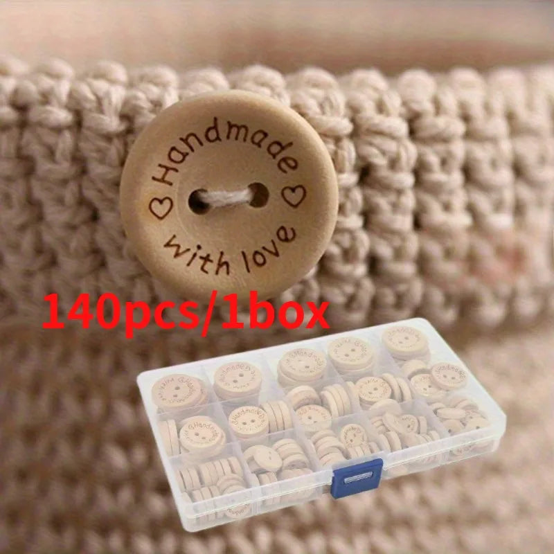 140pcs Woven Button Set Heart Button for Sewing Clothes,Decorative Clothing, Shoes, Hats Decorations,Handicraft Button Set.