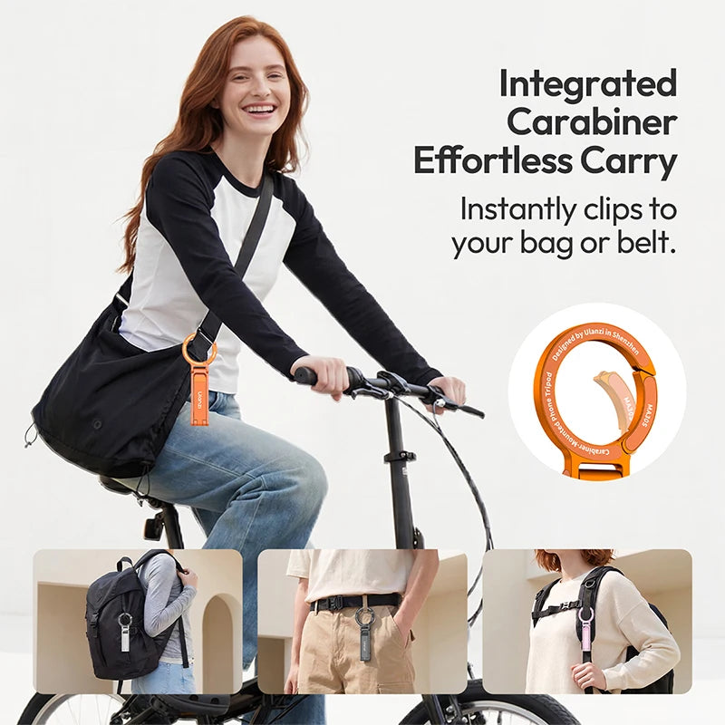 ជើងទម្រទូរស័ព្ទ Ulanzi MA30S Carabiner ជើងទម្រទូរស័ព្ទម៉ាញេទិកពីរ សម្រាប់ iPhone 17 16 15 Pro Max Android Vlog Live-Stream